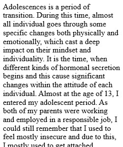 Changes one have during Adolescence Period